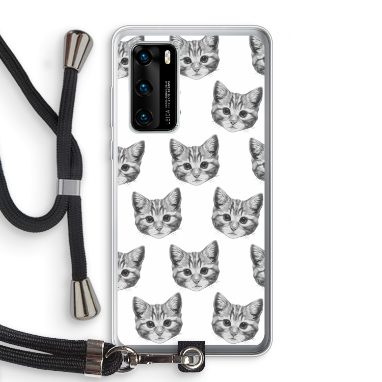 Kitten: Huawei P40 Transparant Hoesje met koord