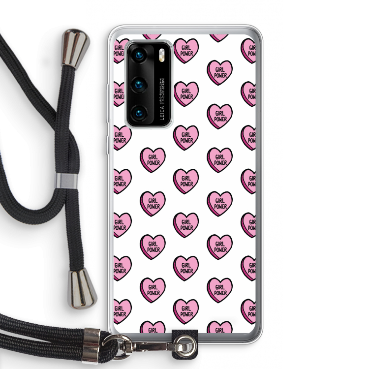 GIRL POWER: Huawei P40 Transparant Hoesje met koord