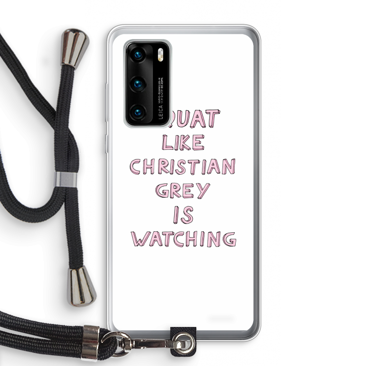 Christian Grey: Huawei P40 Transparant Hoesje met koord