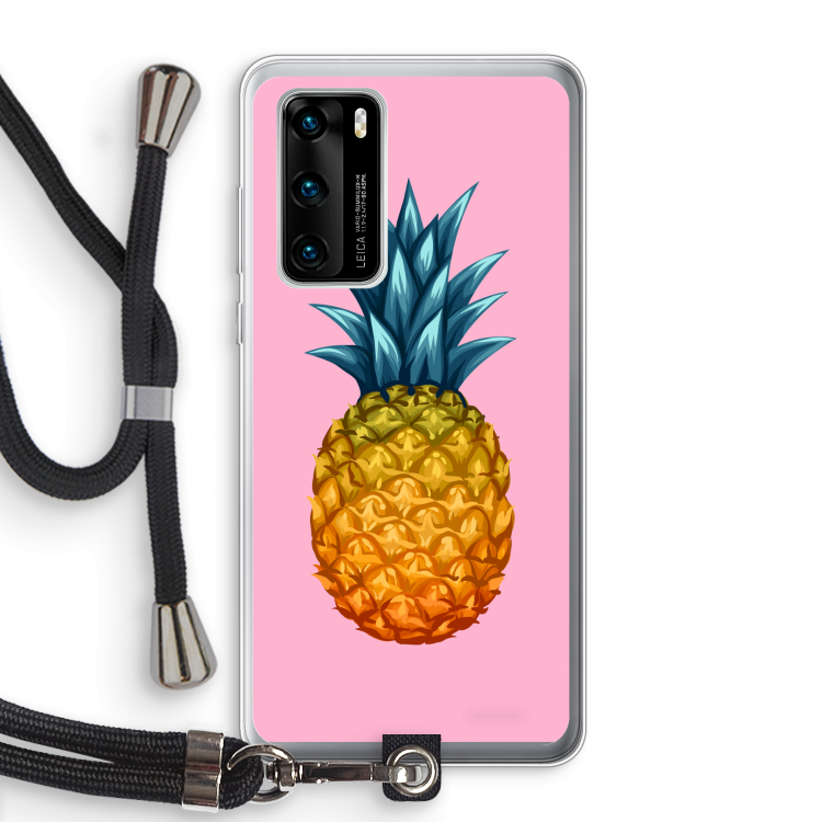Grote ananas: Huawei P40 Transparant Hoesje met koord