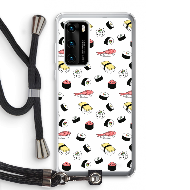 Sushi time: Huawei P40 Transparant Hoesje met koord