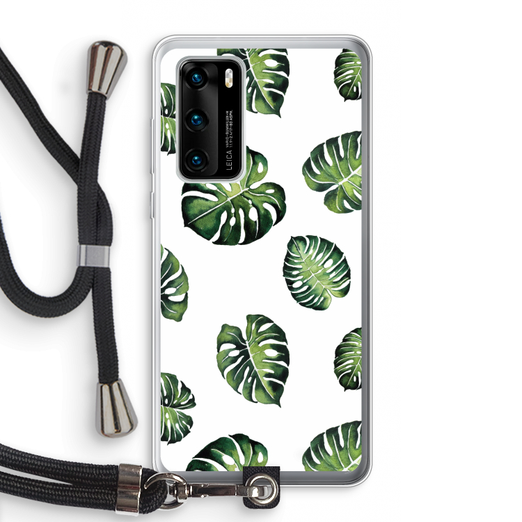 Tropische bladeren: Huawei P40 Transparant Hoesje met koord