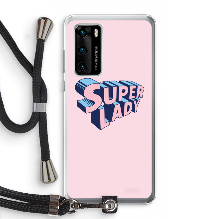 Superlady: Huawei P40 Transparant Hoesje met koord