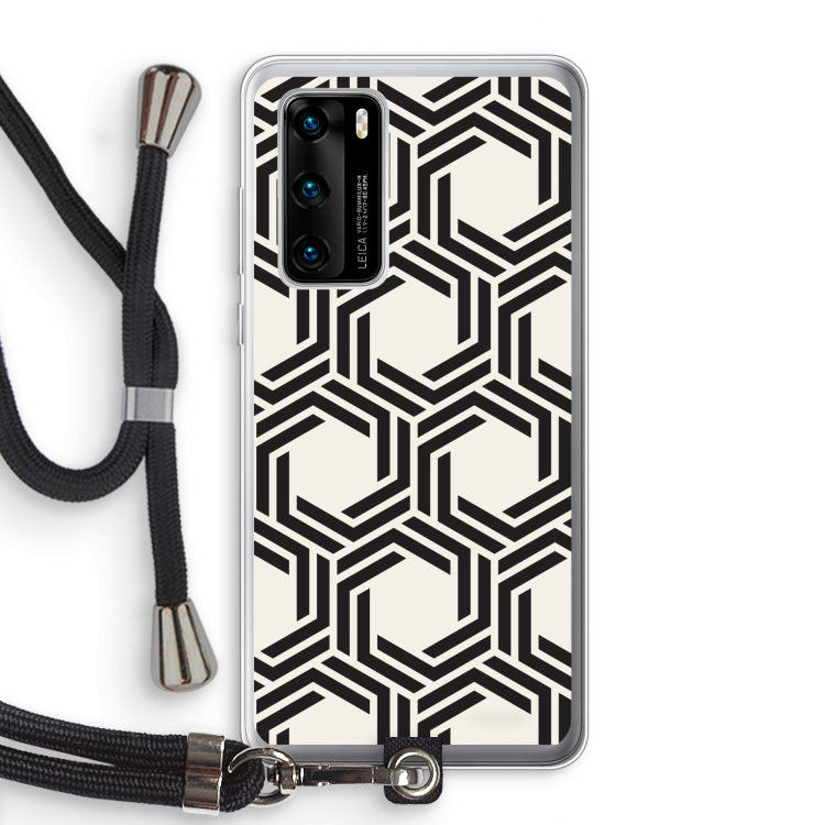 Geometrisch patroon: Huawei P40 Transparant Hoesje met koord