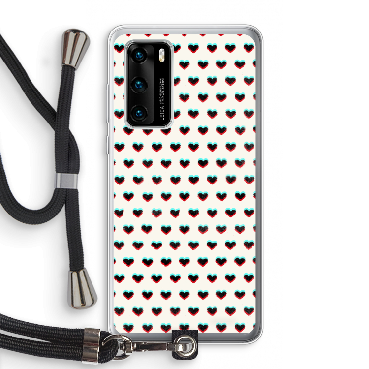 Hartjes: Huawei P40 Transparant Hoesje met koord