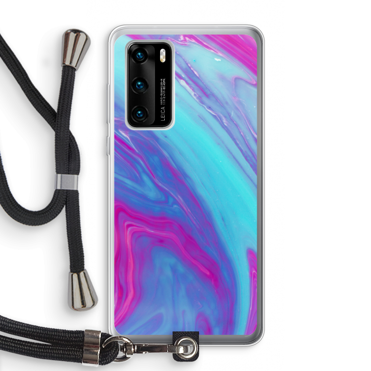 Zweverige regenboog: Huawei P40 Transparant Hoesje met koord