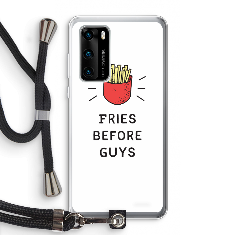 Fries before guys: Huawei P40 Transparant Hoesje met koord