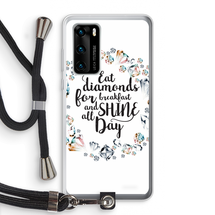 Diamonds: Huawei P40 Transparant Hoesje met koord