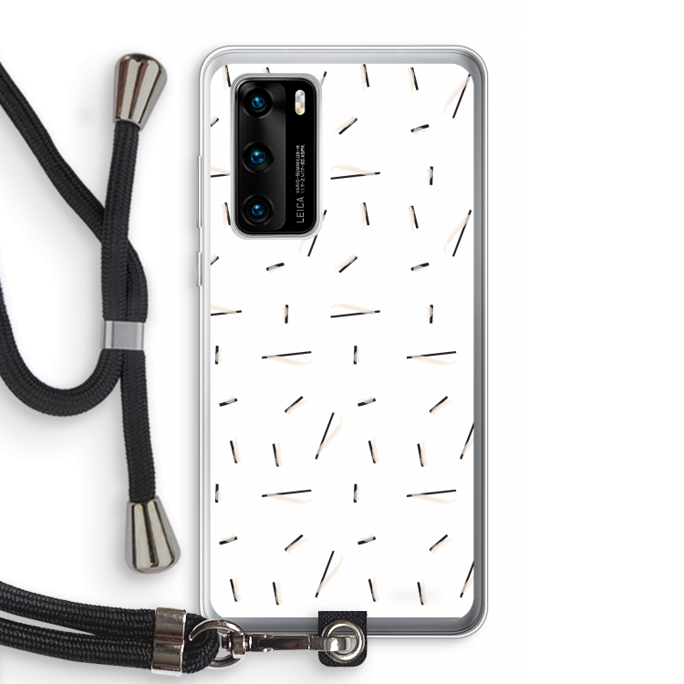 Hipster stripes: Huawei P40 Transparant Hoesje met koord