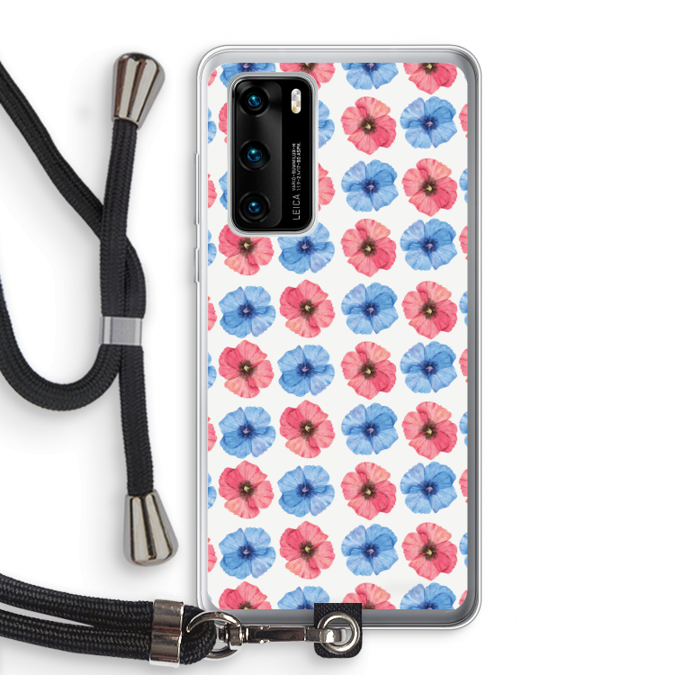 Klaproosjes: Huawei P40 Transparant Hoesje met koord
