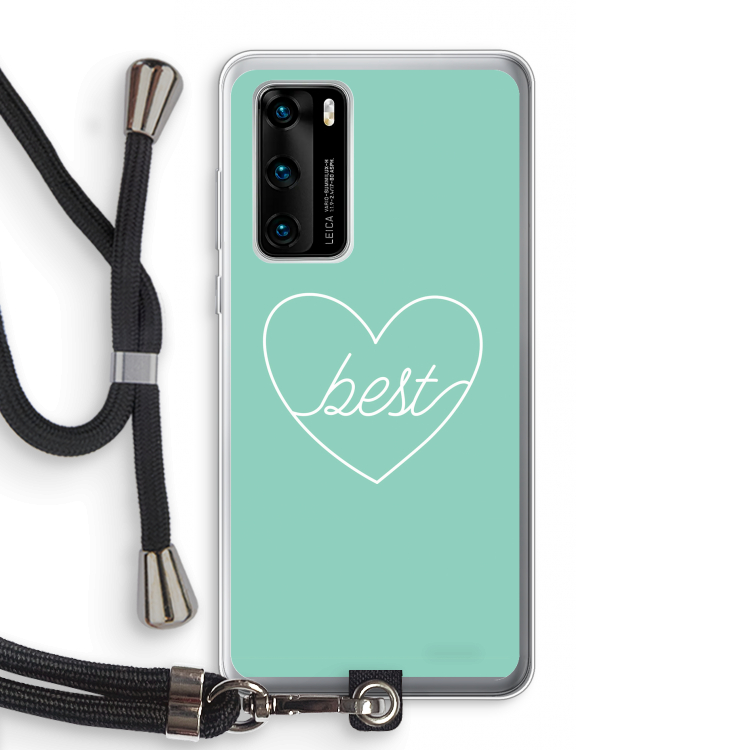 Best heart pastel: Huawei P40 Transparant Hoesje met koord