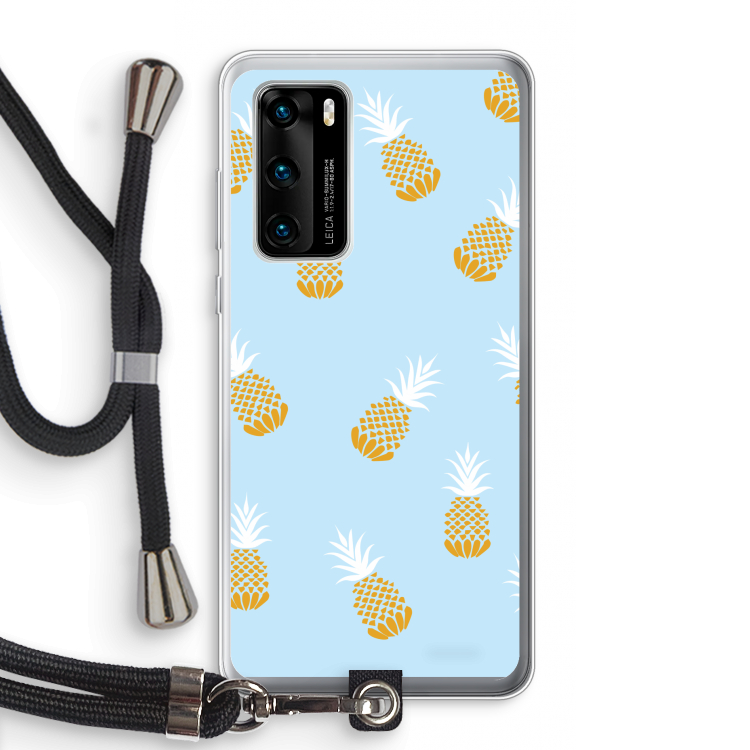 Ananasjes: Huawei P40 Transparant Hoesje met koord