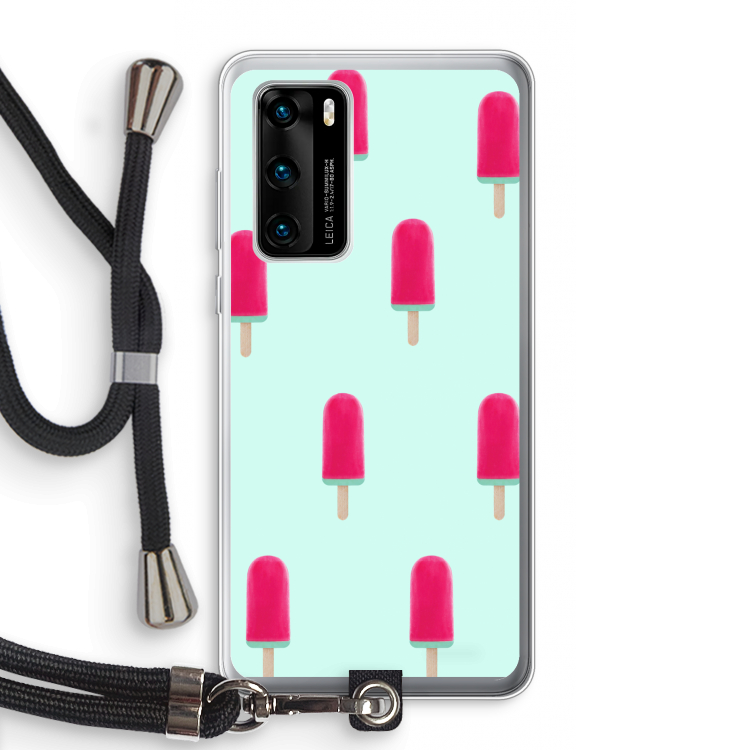 Waterijsje: Huawei P40 Transparant Hoesje met koord