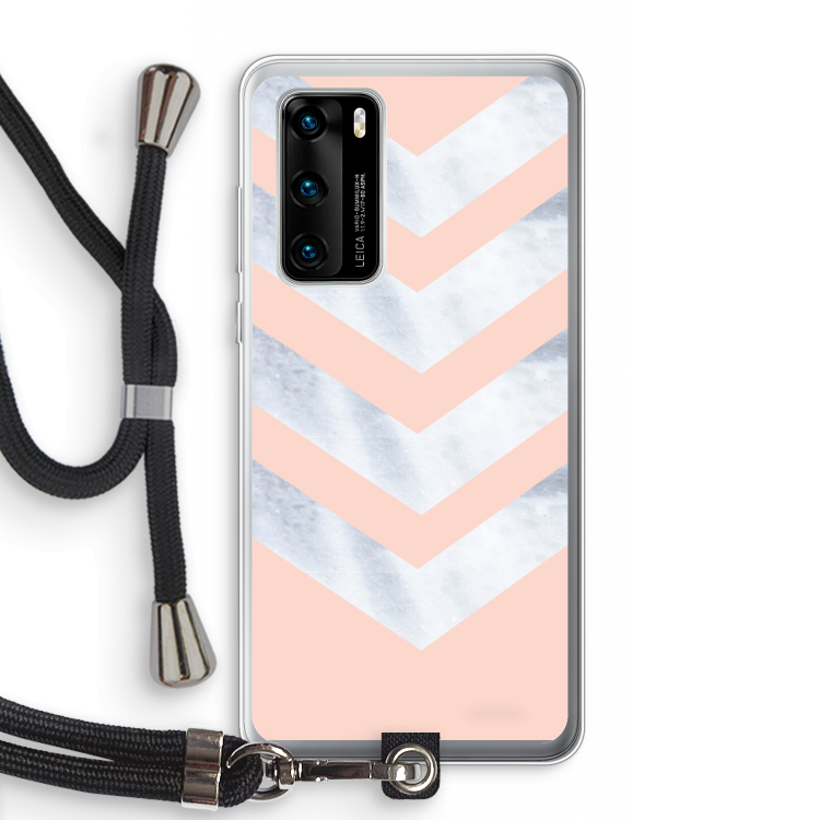 Marmeren pijlen: Huawei P40 Transparant Hoesje met koord