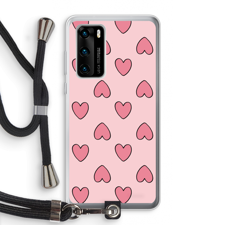 Ondersteboven verliefd: Huawei P40 Transparant Hoesje met koord