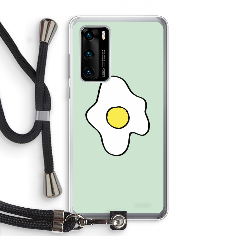 Spiegelei: Huawei P40 Transparant Hoesje met koord