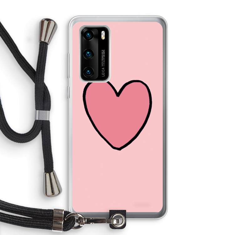 Hartje: Huawei P40 Transparant Hoesje met koord
