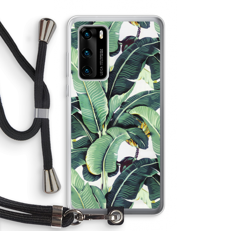 Bananenbladeren: Huawei P40 Transparant Hoesje met koord