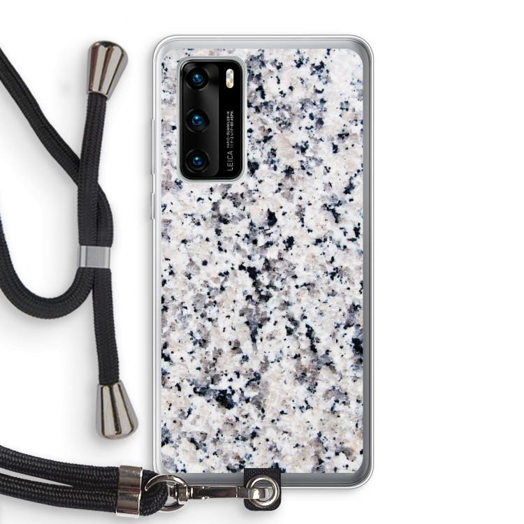 Gespikkelde marmer: Huawei P40 Transparant Hoesje met koord