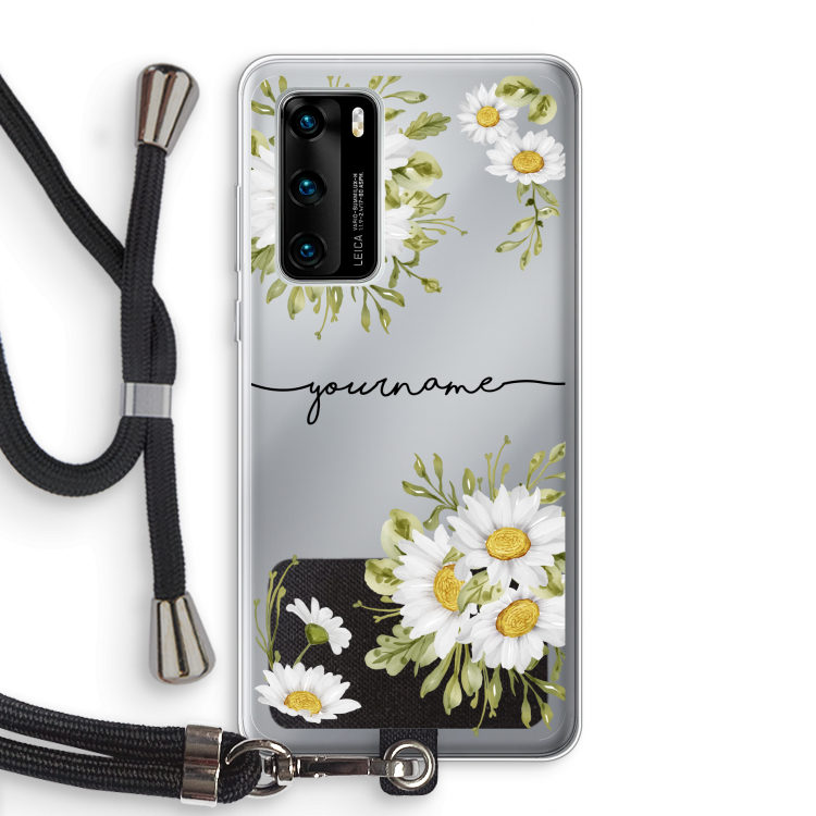 Daisies: Huawei P40 Transparant Hoesje met koord