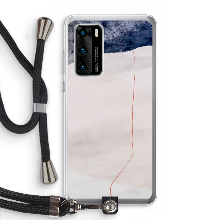 Stone White: Huawei P40 Transparant Hoesje met koord