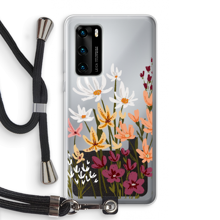 Painted wildflowers: Huawei P40 Transparant Hoesje met koord