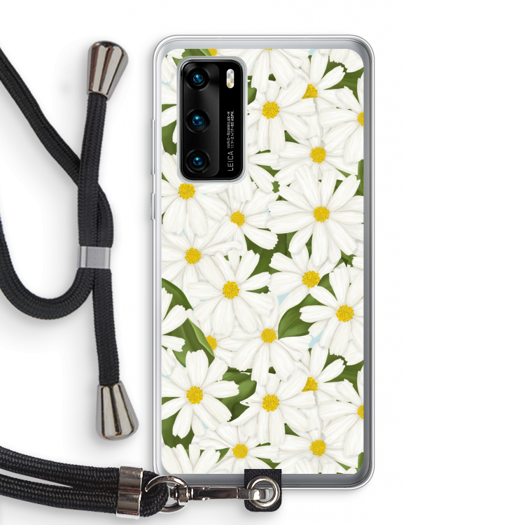 Summer Daisies: Huawei P40 Transparant Hoesje met koord