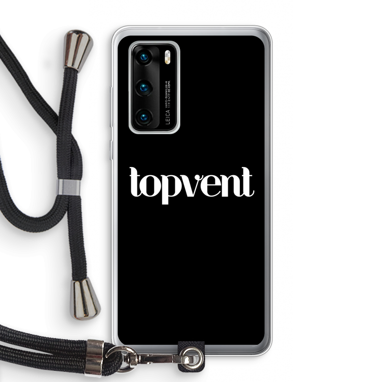 Topvent Zwart: Huawei P40 Transparant Hoesje met koord