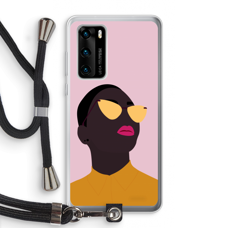 Yellow glasses: Huawei P40 Transparant Hoesje met koord