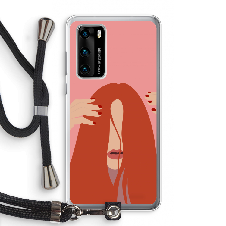 Woke up like this: Huawei P40 Transparant Hoesje met koord