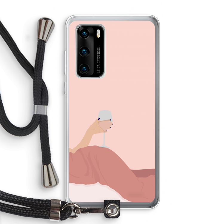 Wine: Huawei P40 Transparant Hoesje met koord