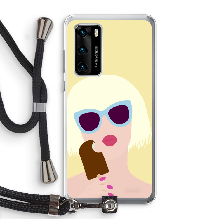 Ice cream: Huawei P40 Transparant Hoesje met koord