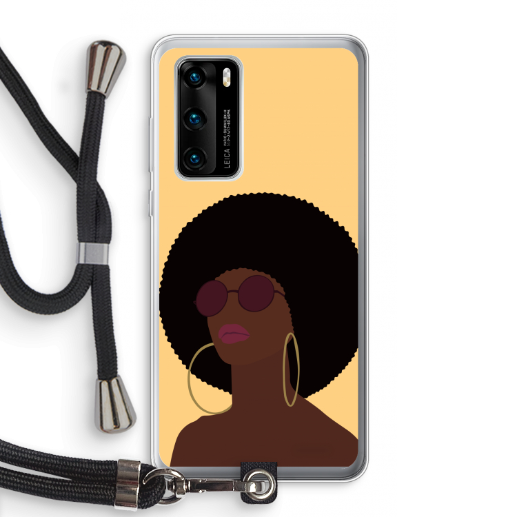 Golden hour: Huawei P40 Transparant Hoesje met koord