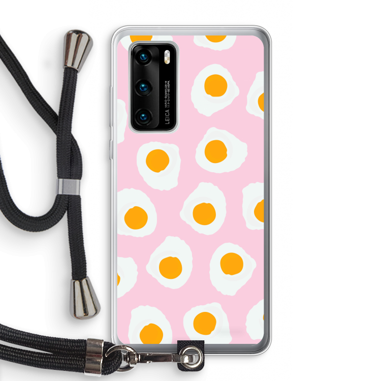 Dancing eggs: Huawei P40 Transparant Hoesje met koord