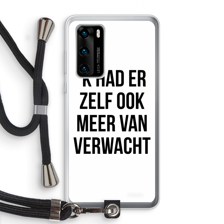 Meer verwacht: Huawei P40 Transparant Hoesje met koord