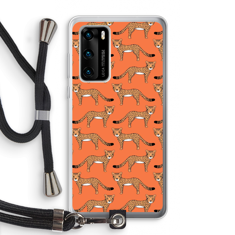 Cheetah: Huawei P40 Transparant Hoesje met koord