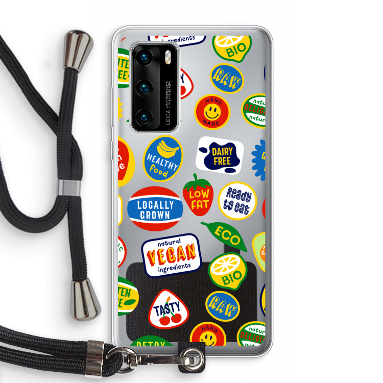 Fruitsticker: Huawei P40 Transparant Hoesje met koord
