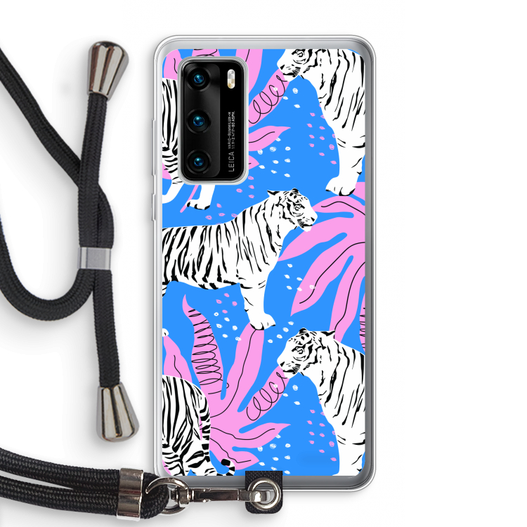Tijger: Huawei P40 Transparant Hoesje met koord