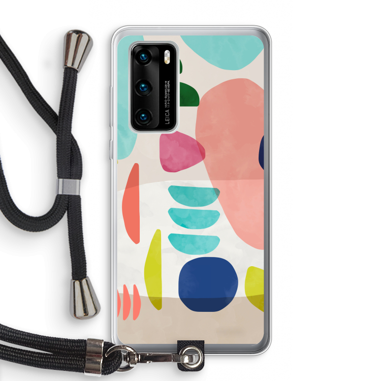 Bold Rounded Shapes: Huawei P40 Transparant Hoesje met koord