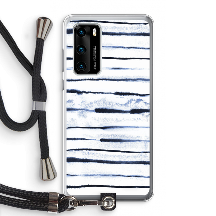 Ink Stripes: Huawei P40 Transparant Hoesje met koord