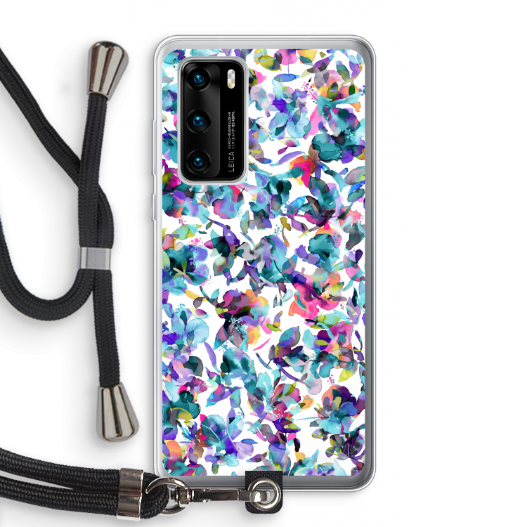 Hibiscus Flowers: Huawei P40 Transparant Hoesje met koord