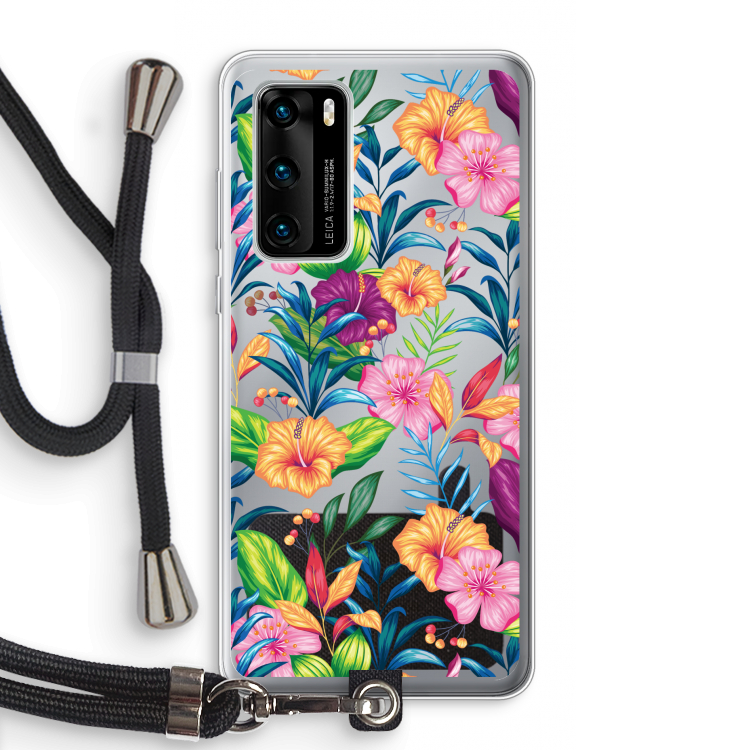 Tropisch 2: Huawei P40 Transparant Hoesje met koord