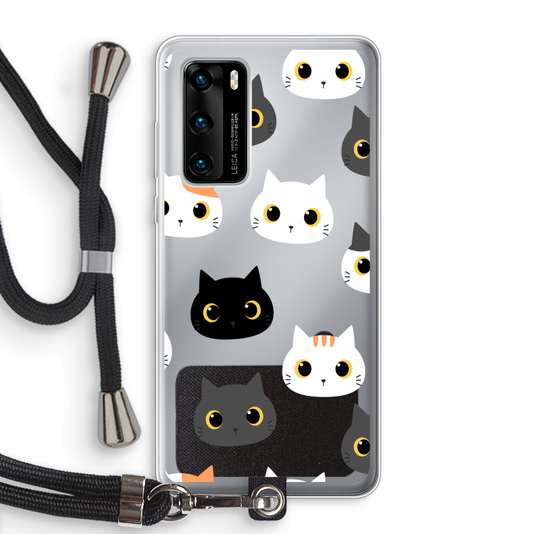 Katten: Huawei P40 Transparant Hoesje met koord
