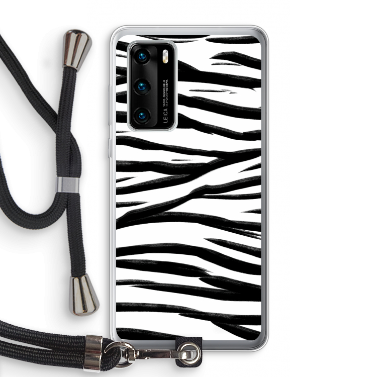 Zebra pattern: Huawei P40 Transparant Hoesje met koord