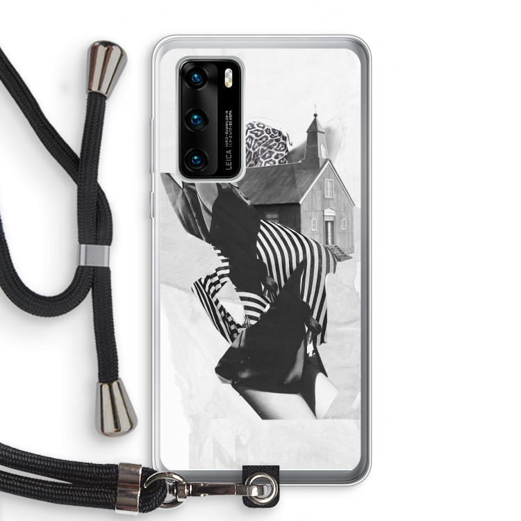 House: Huawei P40 Transparant Hoesje met koord