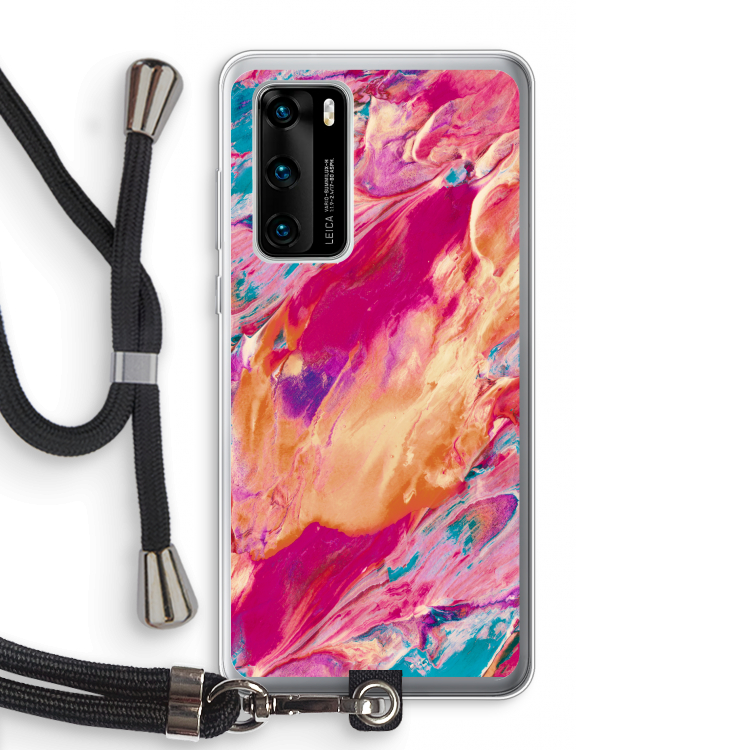 Pastel Echoes: Huawei P40 Transparant Hoesje met koord