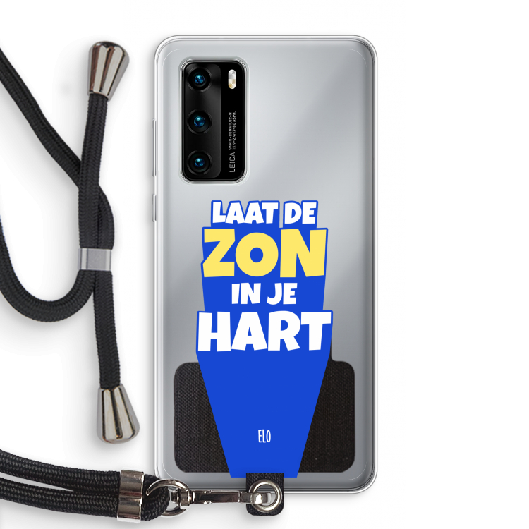 Laat de zon in je hart: Huawei P40 Transparant Hoesje met koord