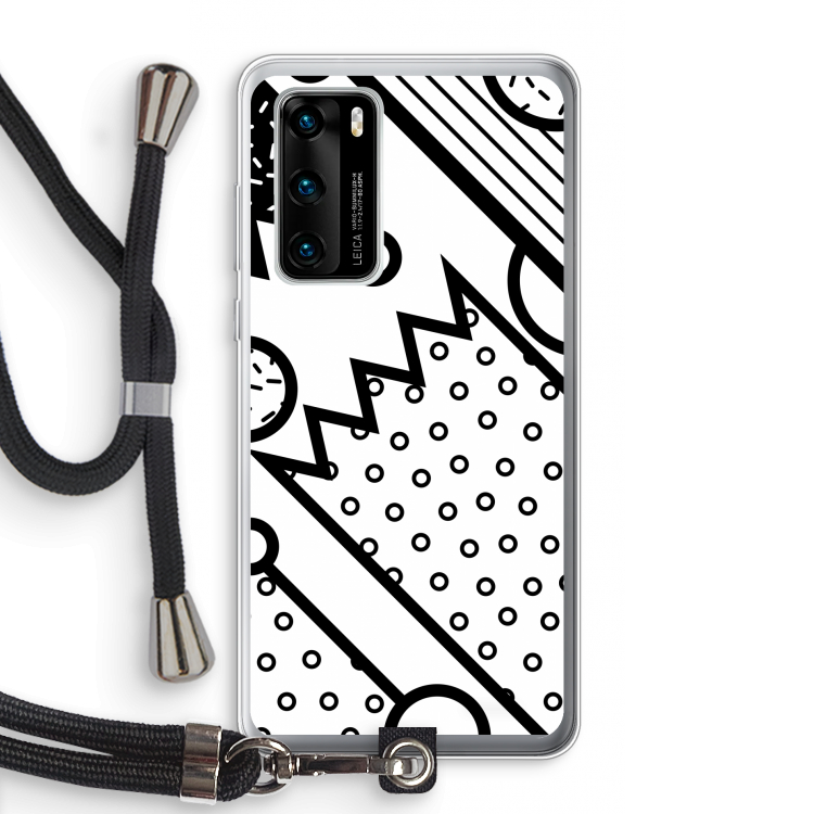 Pop Art #4: Huawei P40 Transparant Hoesje met koord