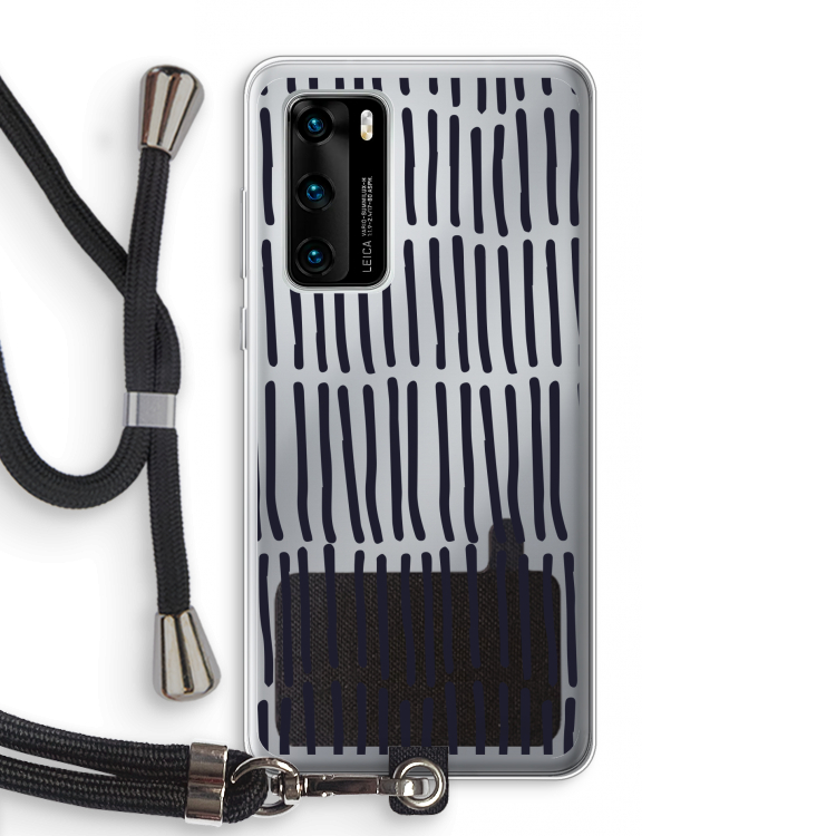 Moroccan stripes: Huawei P40 Transparant Hoesje met koord