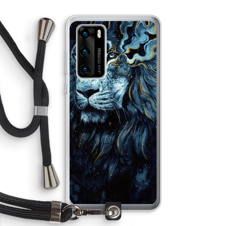 Darkness Lion: Huawei P40 Transparant Hoesje met koord